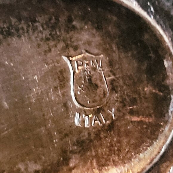 Vintage Pair PM Italy Frosted Glass Rose Silver Plate Leaves Candle Holder - Picture 10 of 13